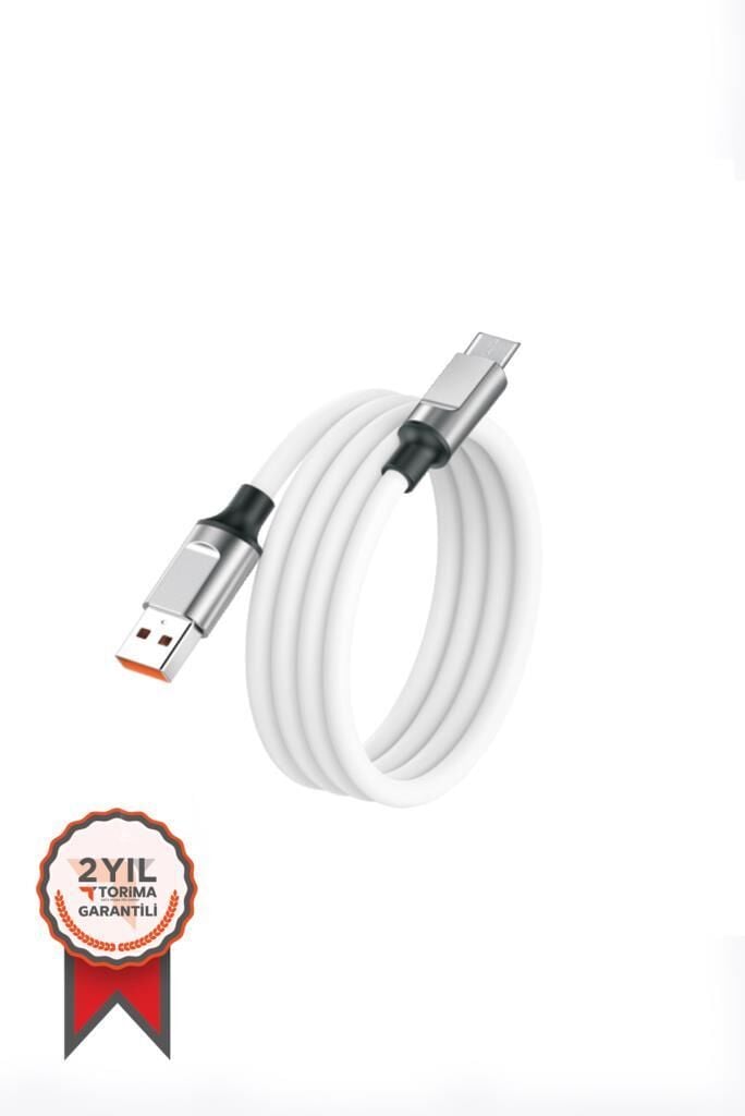 Şarj Kablosu Micro Silikon 3.0A Data Kablo U15 Beyaz