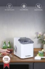 Portatif Taşınabilir Hızlı Buz Yapma Makinesi YH16 Beyaz