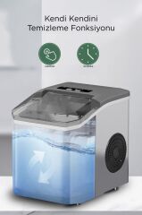 Portatif Taşınabilir Hızlı Buz Yapma Makinesi YH16M Gümüş