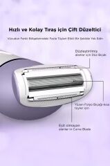 Epilatör Islak ve Kuru Kablosuz 6 Başlıklı Yüz Koltuk Altı Bikini Bölgesi Bacak Epilatörü TEP02 Beyaz