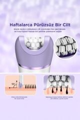 Epilatör Islak Kuru Kablosuz 6 Başlıklı Yüz Koltuk Altı Bikini Bölgesi Bacak Epilatörü TEP02 Beyaz