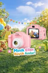 Dijital Fotoğraf Makineleri Çocuk Kamerası 1080P Hd CMR7 Pembe