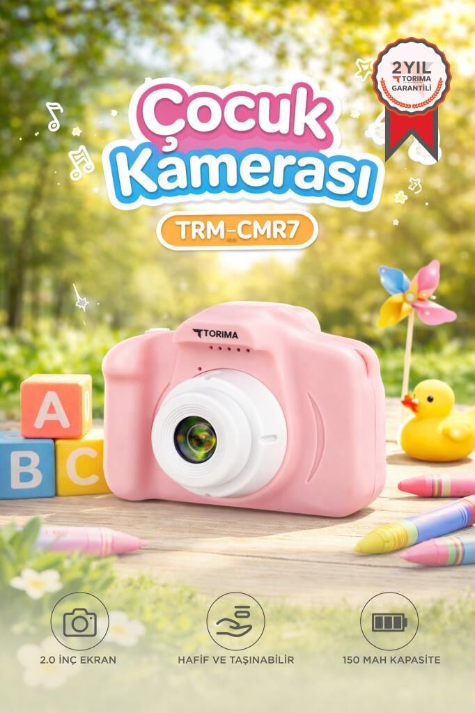 Dijital Fotoğraf Makineleri Çocuk Kamerası 1080P Hd CMR7 Pembe