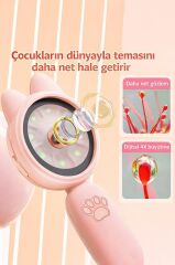 Mini Dijital Mikroskop Led Işıklı HD IPS Ekranlı Eğitici Oyuncak TSM02 Pembe