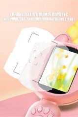 Mini Dijital Mikroskop Led Işıklı HD IPS Ekranlı Eğitici Oyuncak TSM02 Pembe