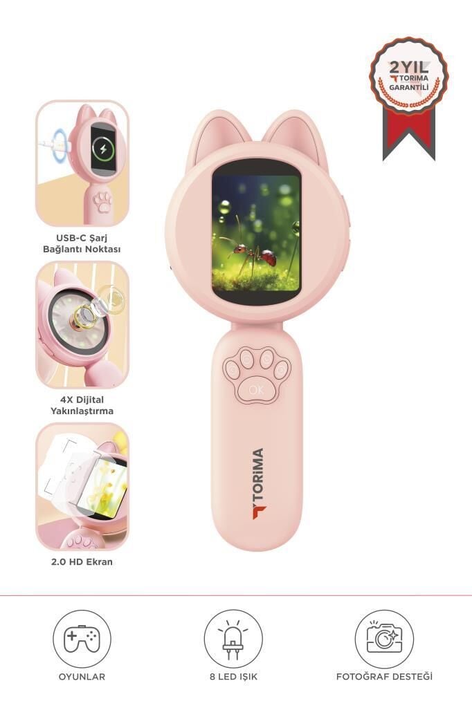 Torima TSM-02 Pembe Mini Dijital Mikroskop