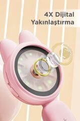 Mini Dijital Mikroskop Led Işıklı HD IPS Ekranlı Eğitici Oyuncak TSM02 Pembe