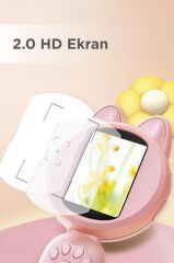 Mini Dijital Mikroskop Led Işıklı HD IPS Ekranlı Eğitici Oyuncak TSM02 Pembe