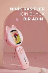 Mini Dijital Mikroskop Led Işıklı HD IPS Ekranlı Eğitici Oyuncak TSM02 Pembe