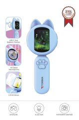 Mini Dijital Mikroskop Led Işıklı HD IPS Ekranlı Eğitici Oyuncak TSM02 Mavi