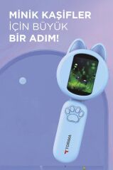 Mini Dijital Mikroskop Led Işıklı HD IPS Ekranlı Eğitici Oyuncak TSM02 Mavi