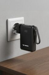 Taşınabilir Batarya 10000 Mah Type-C Hızlı Şarj Dijital Göstergeli 22,5W Powerbank TRM-1017 Siyah