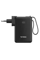 Taşınabilir Batarya 10000 Mah Type-C Hızlı Şarj Dijital Göstergeli 22,5W Powerbank TRM-1017 Siyah