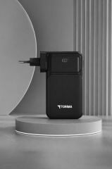 Taşınabilir 20000 Mah Type-C Lightning Hızlı Şarj Dijital Göstergeli 22,5W Powerbank TRM-1027 Siyah