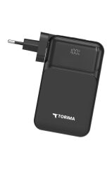 Taşınabilir 20000 Mah Type-C Lightning Hızlı Şarj Dijital Göstergeli 22,5W Powerbank TRM-1027 Siyah