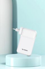 Taşınabilir 20000 Mah Type-C Lightning Hızlı Şarj Dijital Göstergeli 22,5W Powerbank TRM-1027 Beyaz