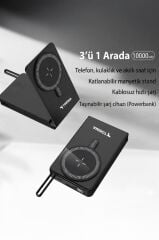 Powerbank 10.000 Mah 22,5W Magsafe Hızlı Şarj Aleti TRM1019 Siyah
