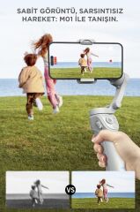 Tripod Gimbal Özellikli Çok Amaçlı Selfie Çubuğu M01 Gri