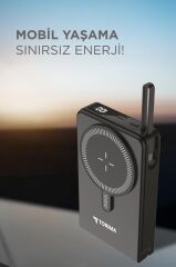 Torima TRM-1019 Siyah 10000 mAh  MagSafe (Kablosuz) Type-C 22,5 W Hızlı Şarj Powerbank