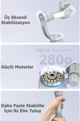 Tripod Gimbal Özellikli Çok Amaçlı Selfie Çubuğu M01 Gri