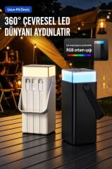 Taşınabilir Batarya 40000 Mah Type-C Lightning Hızlı Şarj Rgb Işıklı 22,5W Powerbank TRM-1041 Beyaz