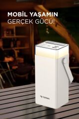 Taşınabilir Batarya 40000 Mah Type-C Lightning Hızlı Şarj Rgb Işıklı 22,5W Powerbank TRM-1041 Beyaz