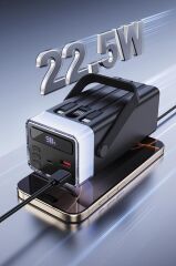 Taşınabilir Batarya 40000 Mah Type-C Lightning Hızlı Şarj Rgb Işıklı 22,5W Powerbank TRM-1041 Beyaz