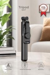 Tripod Çok Amaçlı Kumandalı Android Ios Uyumlu Selfie Çubuğu Q07 Siyah