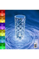 Projeksiyon Cihazı Kristal Led Dokunmatik Sensörlü Usb Şarj Restoran Masa Lambası LW1