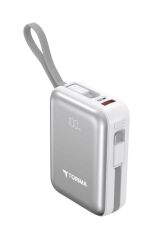 Torima TRM-1028 Beyaz 10000 mAh Type-C Lightning 45 W Hızlı Şarj Dijital Göstergeli Powerbank