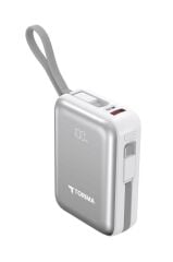 Torima TRM-1028 Beyaz 20000 mAh Type-C Lightning 45 W Hızlı Şarj Dijital Göstergeli Powerbank