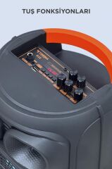 Bluetooth Hoparlör Rgb Işıklı Mikrofonlu Kumandalı Hoparlör D28 Siyah