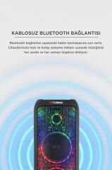 Bluetooth Hoparlör Mikrofonlu Kumandalı Rgb Işıklı Speaker D64 Siyah