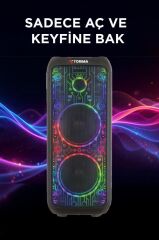 Torima D64 Siyah RGB Ledli Dahili Mikrofon Kumandalı Bluetooth Hoparlör Speaker