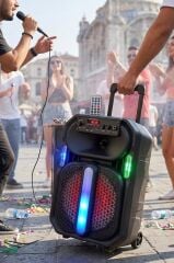 Bluetooth Hoparlör Rgb Işıklı Mikrofonlu Kumandalı Hoparlör D26 Siyah