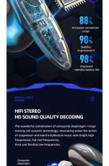 Bluetooth Kulaklık Kulak İçi Rgb Işıklı Çift Mikrofonlu Oyuncu Kulaklık TG-G20 Siyah