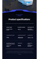 Oyuncu Kulaklığı Kablosuz Kulakiçi Rgb Işıklı Çift Mikrofonlu 3 Modlu Bluetooth 5.2 Tg-g20