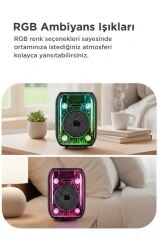 Torima Bluetooth Hoparlör Kablolu Mikrofonlu Rgb Işıklı Speaker D66 Siyah