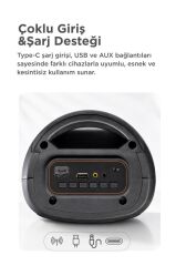 Bluetooth Hoparlör Kablolu Mikrofonlu Rgb Işıklı Speaker D66 Siyah