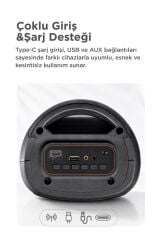 Torima Bluetooth Hoparlör Kablolu Mikrofonlu Rgb Işıklı Speaker D66 Siyah