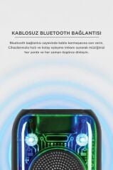 Torima Bluetooth Hoparlör Kablolu Mikrofonlu Rgb Işıklı Speaker D66 Siyah