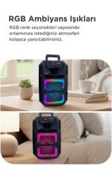 Torima Bluetooth Hoparlör Rgb Işıklı Mikrofonlu Kumandalı Hoparlör D25 Siyah