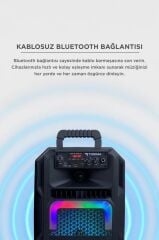 Bluetooth Hoparlör Rgb Işıklı Mikrofonlu Kumandalı Hoparlör D25 Siyah