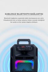 Bluetooth Hoparlör Rgb Işıklı Mikrofonlu Kumandalı Hoparlör D25 Siyah