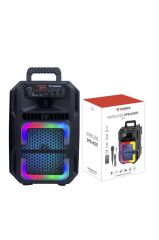 Bluetooth Hoparlör Rgb Işıklı Mikrofonlu Kumandalı Hoparlör D25 Siyah