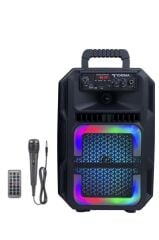 Torima D25 Siyah RGB Işıklı Mikrofonlu Kumandalı USB/TF/FM/MIC/BT Bluetooth Hoparlör