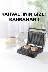Tost Makinesi 2000W Dijital Ekranlı Çıkarılabilir Plakalı Izgara Makinesi TG PRO500 Siyah