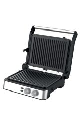 Tost Makinesi 2000W Paslanmaz Çelik Çıkarılabilir Plakalı Izgara Makinesi TG PRO300 Siyah Gümüş