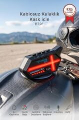 Motosiklet Kask Kulaklığı Bluetooth İnterkom BT26 Siyah