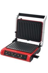 Tost Makinesi 2200W Dijital Ekranlı Çıkarılabilir Plakalı Izgara Makinesi TG PRO1000 Siyah Kırmızı